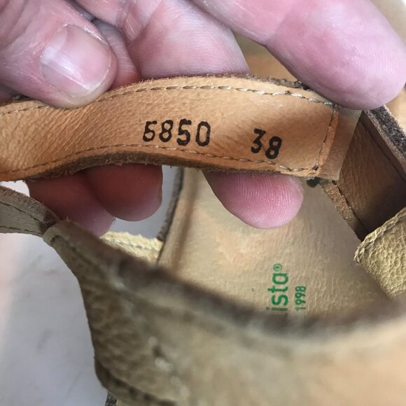 El Naturalista Wedge Sandal Tan Leather Closed Toe Womens Size 8/38 - Picture 8 of 10